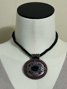 CHICOS MEDALLION ON A BRAIDED CORD